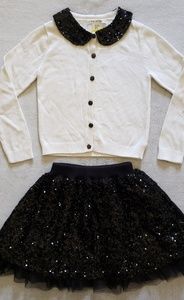 Max Studio 6X Cream Sweater & Black Sequin Outfit